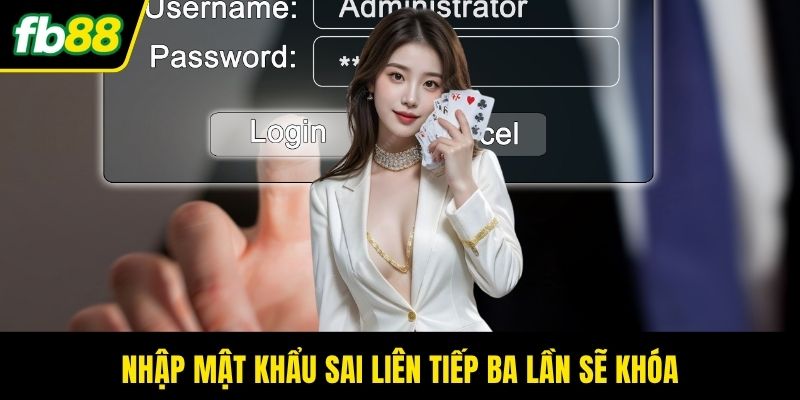 Nhập mật khẩu sai liên tiếp ba lần sẽ khóa