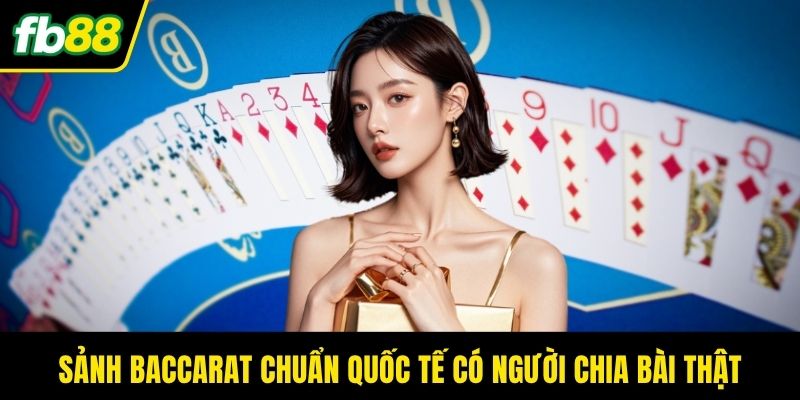 Sảnh baccarat chuẩn quốc tế có người chia bài thật